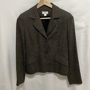 Ann Taylor Loft Size 6 Two Button Blazer Brown Lined